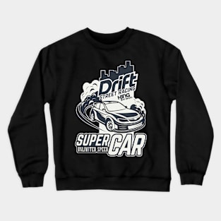 Drift Car print Crewneck Sweatshirt